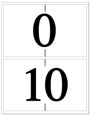 black numbers on a white background
