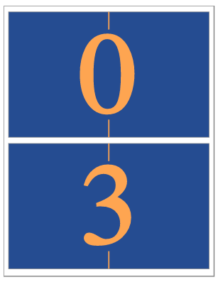 bold numbers on a blue background